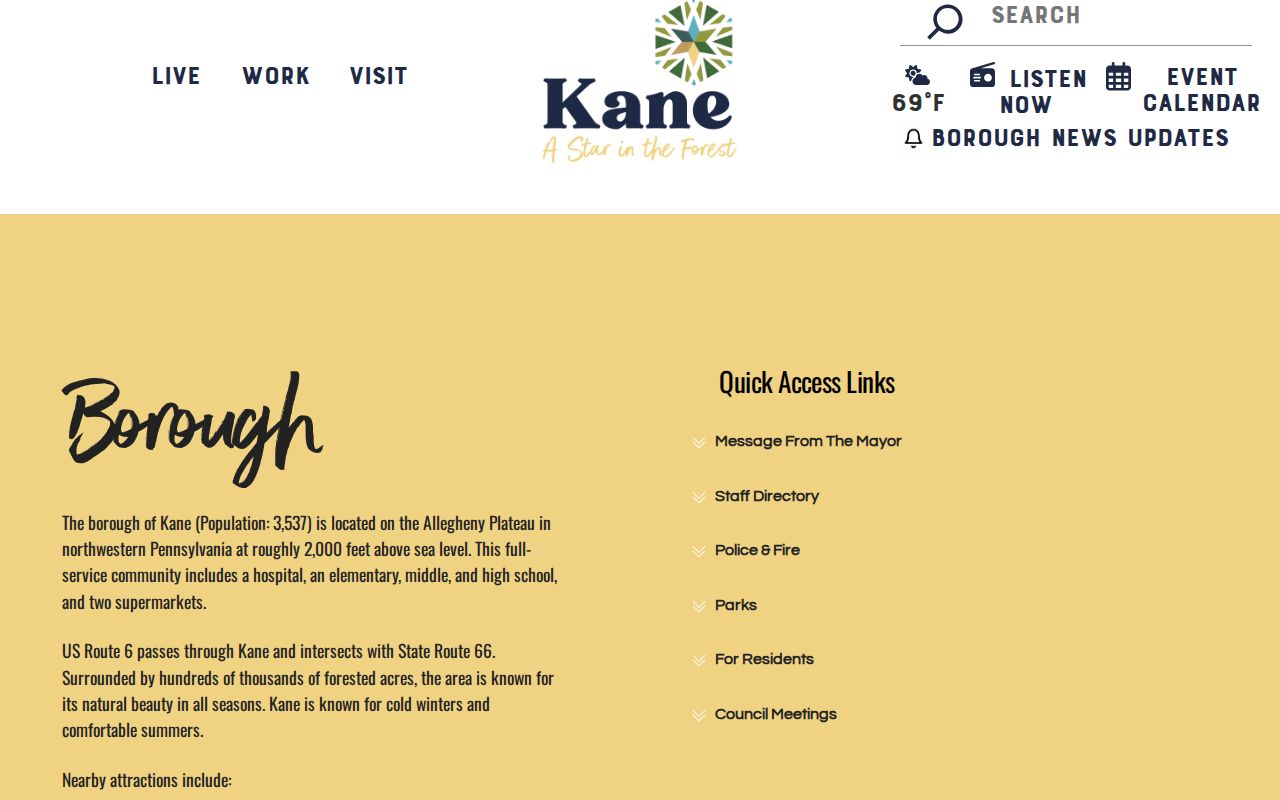 Kane criminal history police and borough records page
