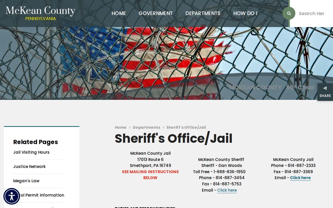McKean County arrest history Sheriff and jail information